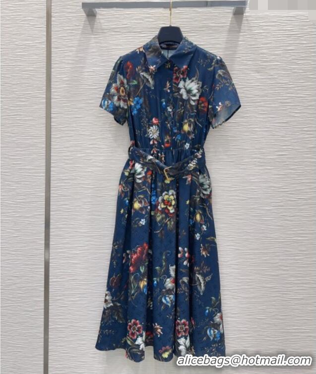 Best Price Louis Vuitton Printed Dress LV042313 Blue 2026