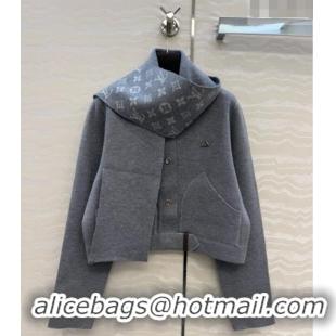 Good Taste Louis Vuitton Wool Jacket with Scarf LV081115 Grey 2026