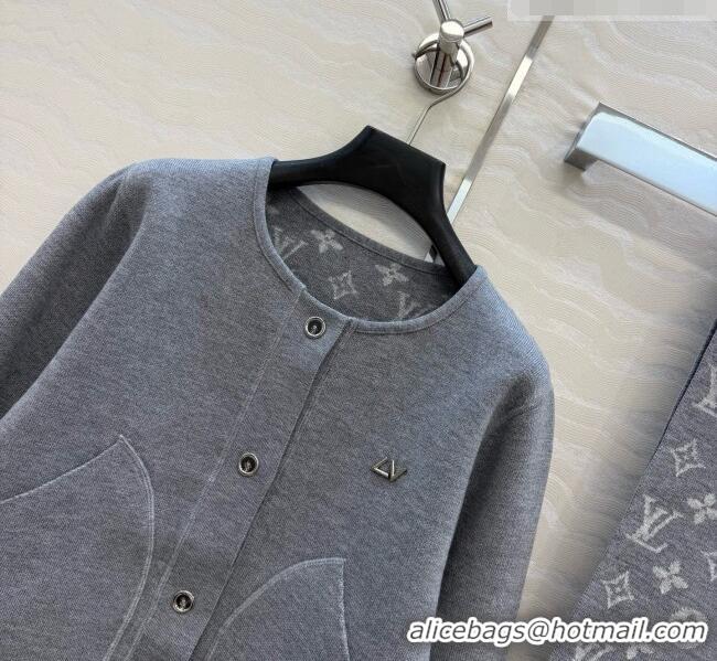 Good Taste Louis Vuitton Wool Jacket with Scarf LV081115 Grey 2026