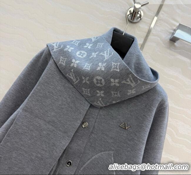 Good Taste Louis Vuitton Wool Jacket with Scarf LV081115 Grey 2026
