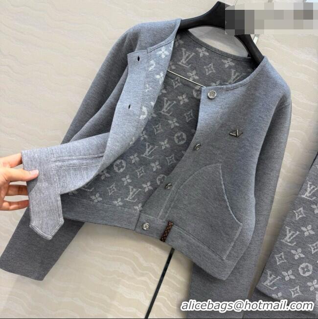 Good Taste Louis Vuitton Wool Jacket with Scarf LV081115 Grey 2026