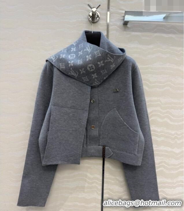 Good Taste Louis Vuitton Wool Jacket with Scarf LV081115 Grey 2026