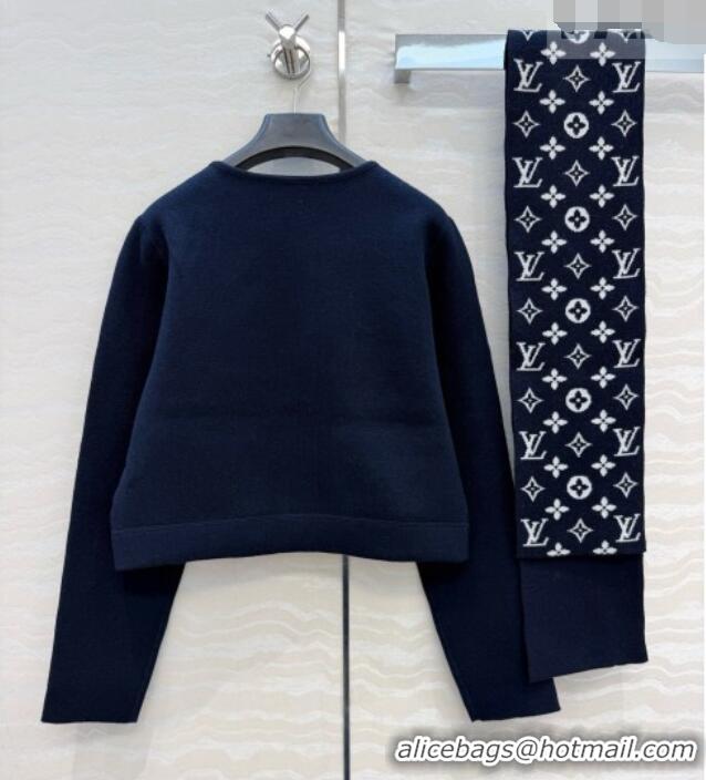 Good Looking Louis Vuitton Wool Jacket with Scarf LV081114 Deep Blue 2026
