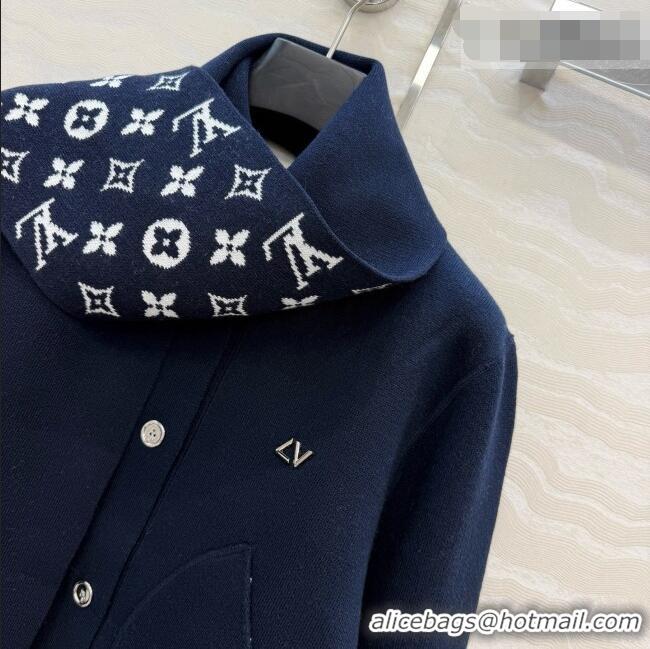 Good Looking Louis Vuitton Wool Jacket with Scarf LV081114 Deep Blue 2026