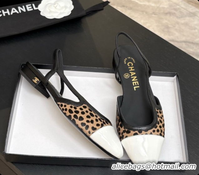Most Popular Chanel Mixed Fibers & Patent Leather Slingbacks Flat CH072758 Beige 2026