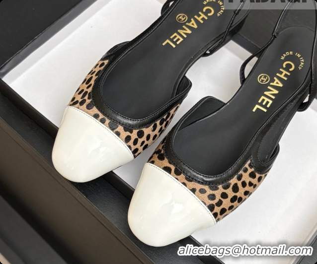 Most Popular Chanel Mixed Fibers & Patent Leather Slingbacks Flat CH072758 Beige 2026