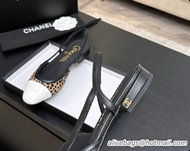 Most Popular Chanel Mixed Fibers & Patent Leather Slingbacks Flat CH072758 Beige 2026