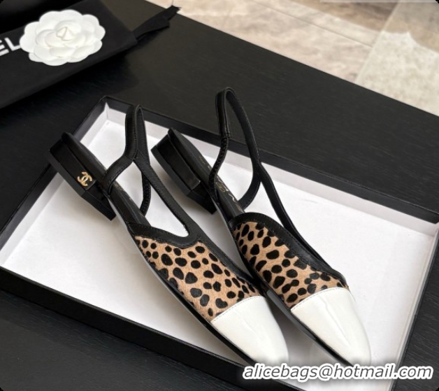 Most Popular Chanel Mixed Fibers & Patent Leather Slingbacks Flat CH072758 Beige 2026