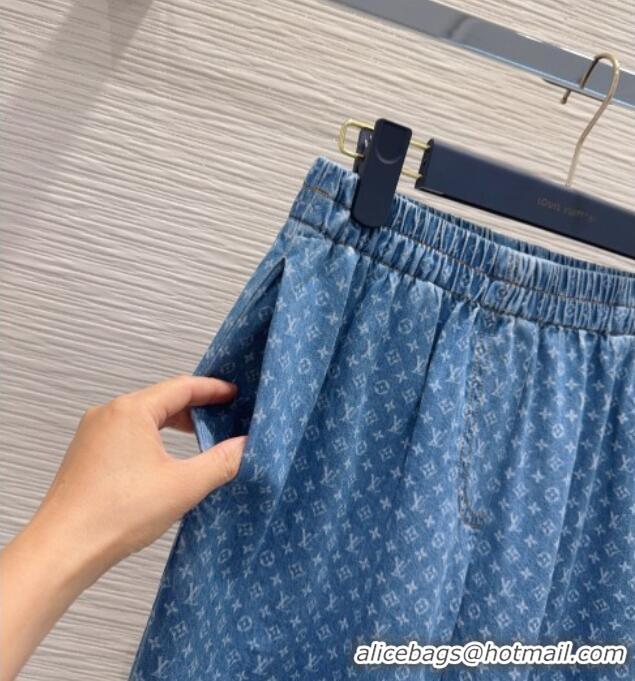 Luxury Cheap Louis Vuitton Monogram Denim Pants LV081247 Blue 2026