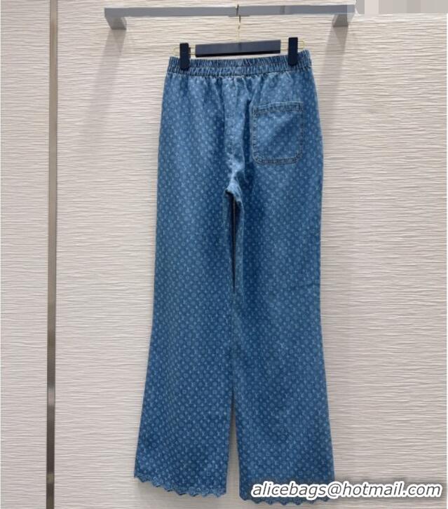 Luxury Cheap Louis Vuitton Monogram Denim Pants LV081247 Blue 2026