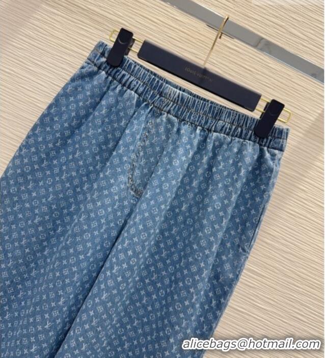 Luxury Cheap Louis Vuitton Monogram Denim Pants LV081247 Blue 2026