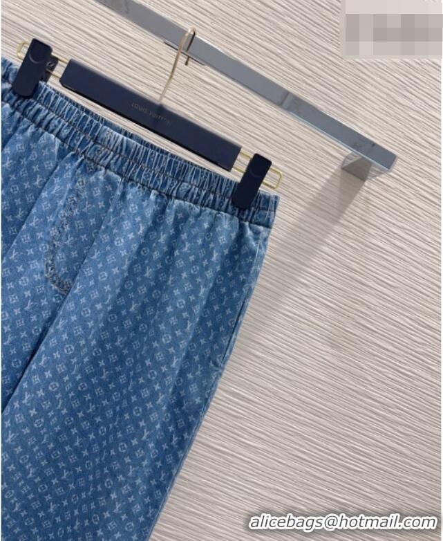 Luxury Cheap Louis Vuitton Monogram Denim Pants LV081247 Blue 2026