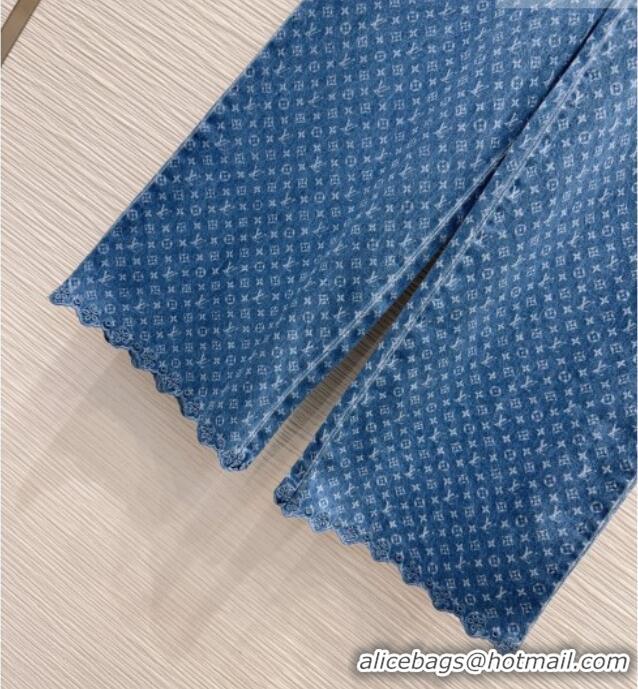 Luxury Cheap Louis Vuitton Monogram Denim Pants LV081247 Blue 2026