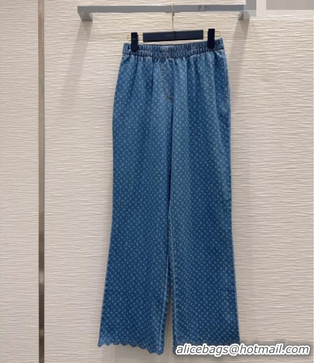 Luxury Cheap Louis Vuitton Monogram Denim Pants LV081247 Blue 2026