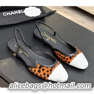 Grade Quality Chanel Mixed Fibers & Patent Leather Slingbacks Flat CH072759 Brown 2026