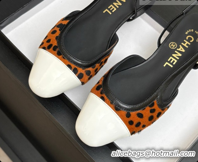 Grade Quality Chanel Mixed Fibers & Patent Leather Slingbacks Flat CH072759 Brown 2026