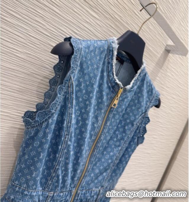 Buy Fashionable Louis Vuitton Monogram Denim Dress LV081248 Blue 2026