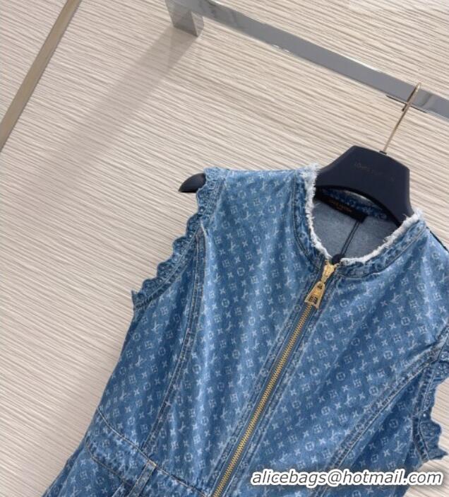 Buy Fashionable Louis Vuitton Monogram Denim Dress LV081248 Blue 2026
