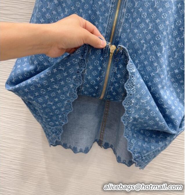 Buy Fashionable Louis Vuitton Monogram Denim Dress LV081248 Blue 2026