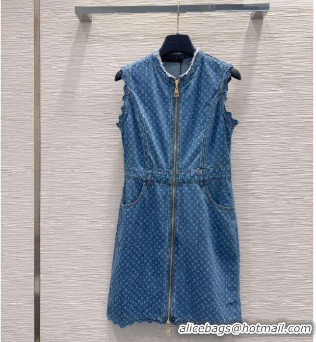 Buy Fashionable Louis Vuitton Monogram Denim Dress LV081248 Blue 2026