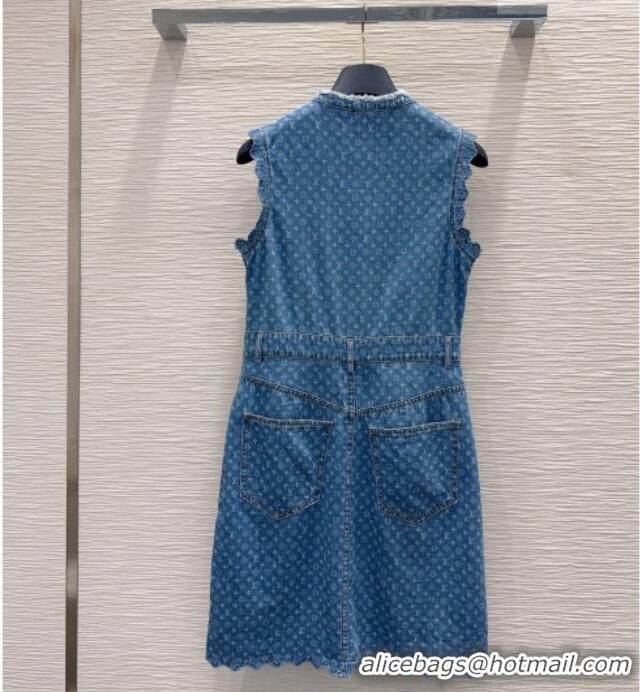 Buy Fashionable Louis Vuitton Monogram Denim Dress LV081248 Blue 2026