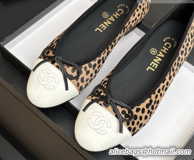 Best Product Chanel Mixed Fibers & Patent Leather Ballet Flat G02819 Beige 2026