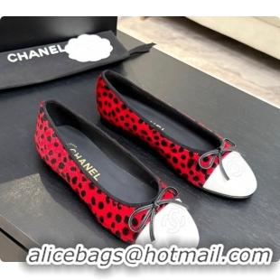 Popular Style Chanel Mixed Fibers & Patent Leather Ballet Flat G02819 Red 2026