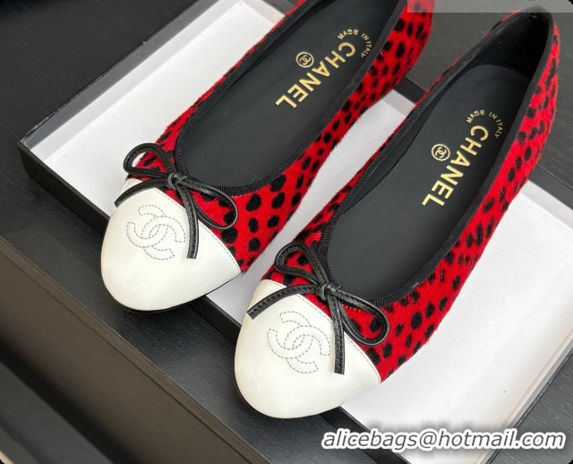 Popular Style Chanel Mixed Fibers & Patent Leather Ballet Flat G02819 Red 2026