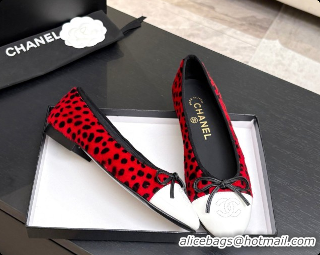 Popular Style Chanel Mixed Fibers & Patent Leather Ballet Flat G02819 Red 2026