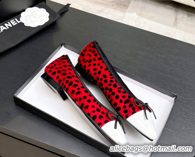 Popular Style Chanel Mixed Fibers & Patent Leather Ballet Flat G02819 Red 2026
