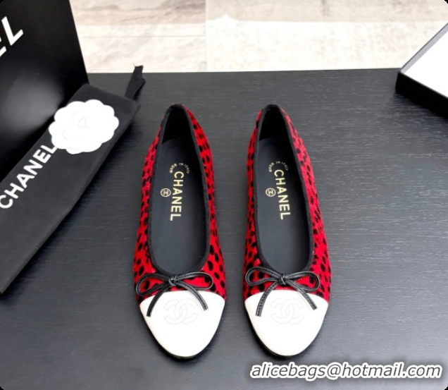 Popular Style Chanel Mixed Fibers & Patent Leather Ballet Flat G02819 Red 2026