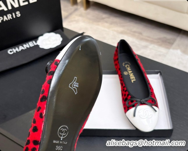 Popular Style Chanel Mixed Fibers & Patent Leather Ballet Flat G02819 Red 2026
