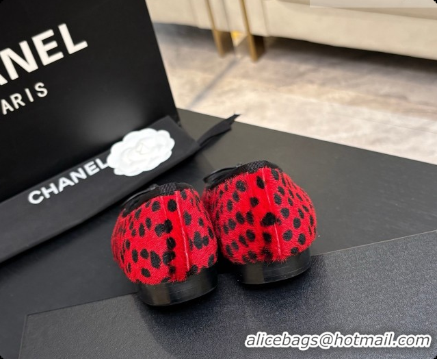 Popular Style Chanel Mixed Fibers & Patent Leather Ballet Flat G02819 Red 2026