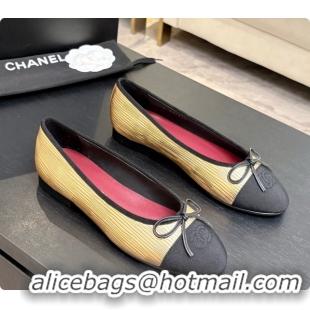 Big Discount Chanel Gold Leather Ballet Flat G02819 CH072770 2026