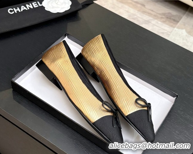 Big Discount Chanel Gold Leather Ballet Flat G02819 CH072770 2026