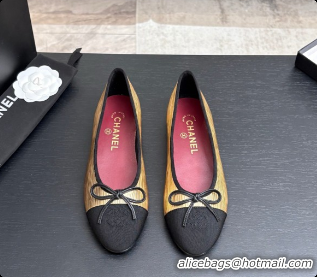 Big Discount Chanel Gold Leather Ballet Flat G02819 CH072770 2026