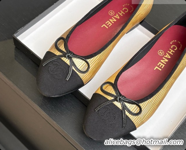 Big Discount Chanel Gold Leather Ballet Flat G02819 CH072770 2026