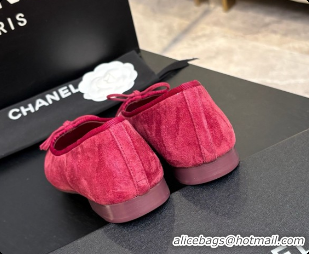 Grade Quality Chanel Suede & Patent Leather Ballet Flat G02819 CH072773 Burgundy 2026
