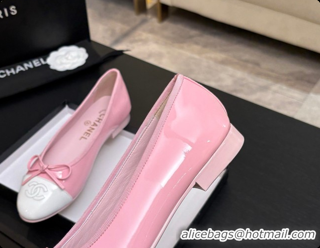Good Product Chanel Patent Leather Ballet Flat G02819 CH072678 Pink 2026
