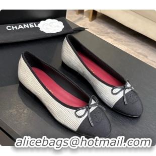 Good Quality Chanel Silver Leather Ballet Flat G02819 CH072679 2026
