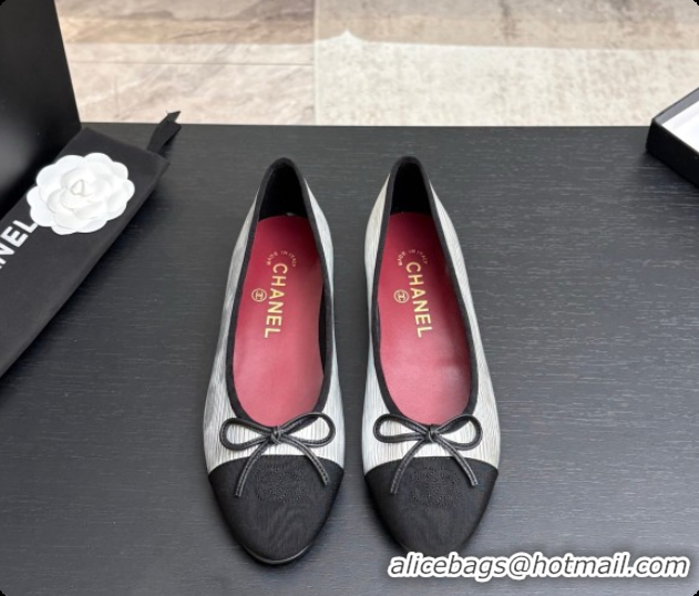 Good Quality Chanel Silver Leather Ballet Flat G02819 CH072679 2026