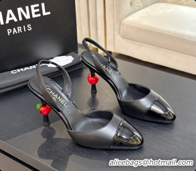 Sophisticated Chanel Lambskin & Patent Leather Slingbacks G47469 Black 2026