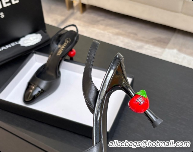 Sophisticated Chanel Lambskin & Patent Leather Slingbacks G47469 Black 2026