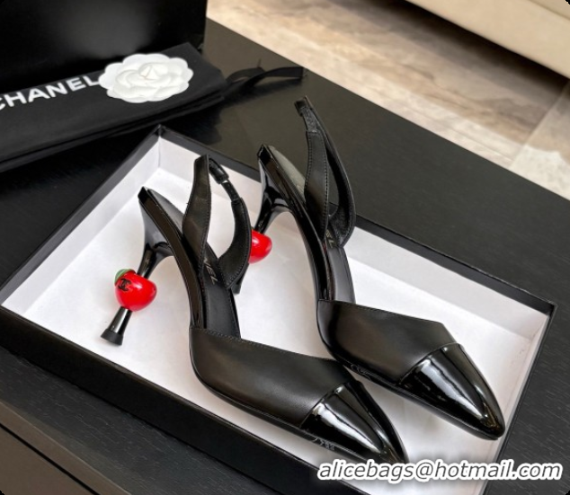 Sophisticated Chanel Lambskin & Patent Leather Slingbacks G47469 Black 2026