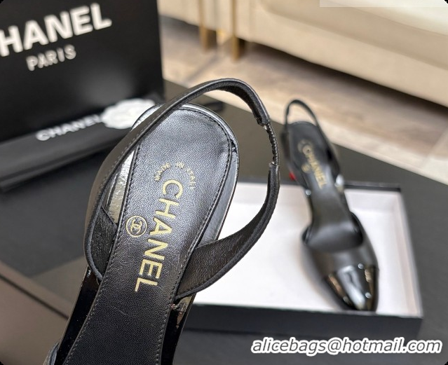 Sophisticated Chanel Lambskin & Patent Leather Slingbacks G47469 Black 2026