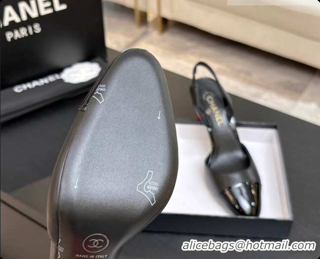 Sophisticated Chanel Lambskin & Patent Leather Slingbacks G47469 Black 2026