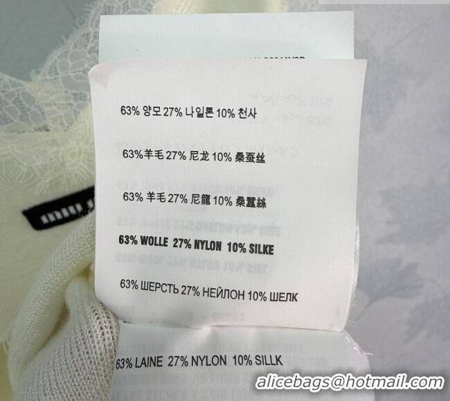 Low Cost Miu Miu Wool Blend Knit and Lace Vest MM032301 White 2026
