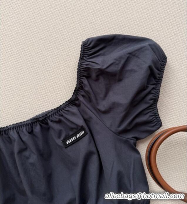 Luxury Cheap Miu Miu Short Shirt and Skirt Set MM032308 Black 2026