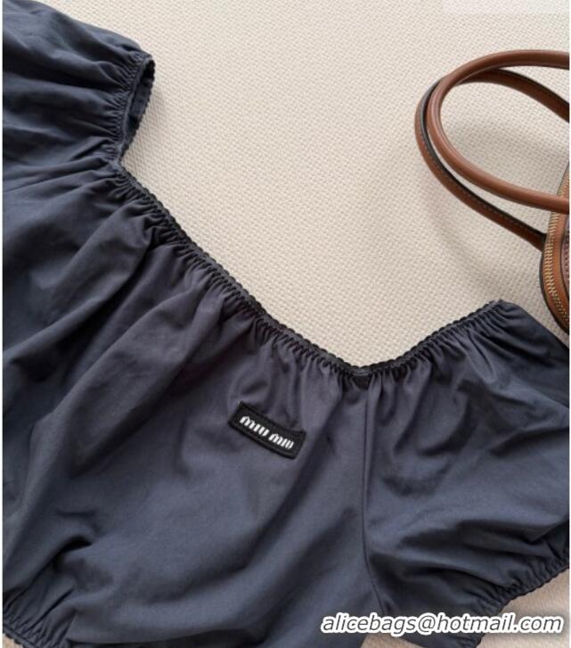 Luxury Cheap Miu Miu Short Shirt and Skirt Set MM032308 Black 2026