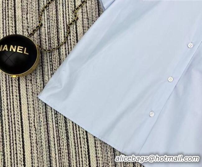 Top Design Miu Miu Cotton Shirt MM032304 Light Blue 2026